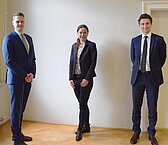 vlnr: RA Mag. Matthias Gröderer, Präsidentin Dr. Birgit Streif und RA MMag. Dr. Johannes Augustin